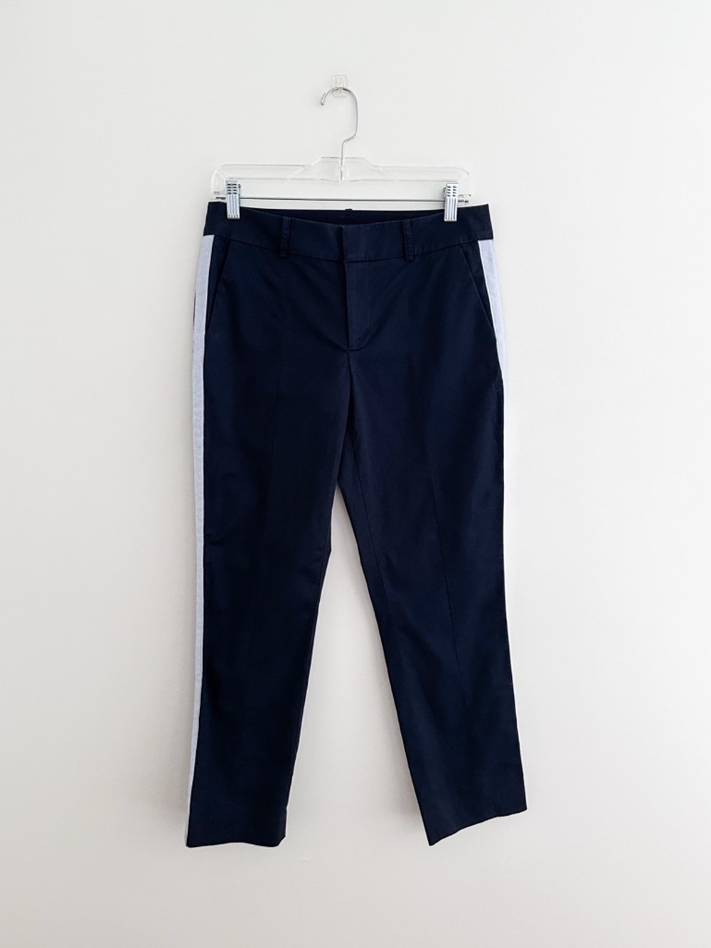 Tommy Hilfiger Navy Ankle Pants Side Stripe Tailored Slim Preppy Chino Size 4